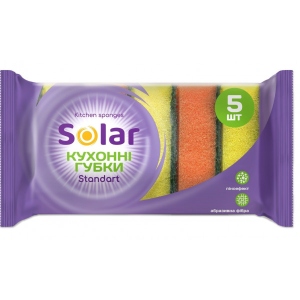 Набір губок поролонових для миття посуду Solar Standard 5 шт (4820269930025)