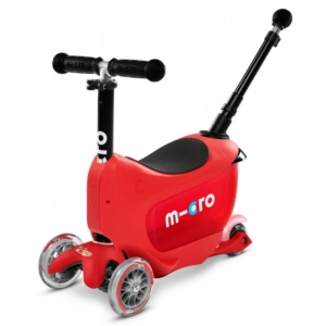 Триколісний самокат Micro "Mini2go Deluxe Plus" - КРАСНЫЙ (до 50 кг, до 20 кг с сиденьем, трикол.)