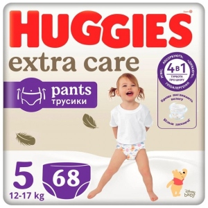 Одноразові підгузки-трусики Huggies Extra Care Pозмір 5 (12-17кг), 68 шт. (5029053582412)