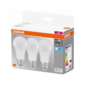 Лампочка світлодіодна Osram LED E27 13Вт 4000К 1520Лм A60 3 шт. (4058075819559)
