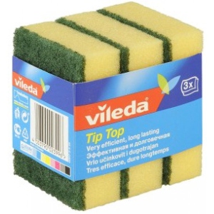 Набір губок поролонових для миття посуду Vileda Tip Top класичні 3 шт. (4003790023996)