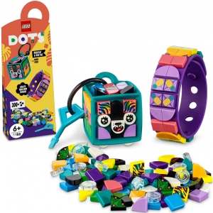 Конструктор LEGO DOTS «Неоновий тигр». Браслет та бірка для валізи (41945)