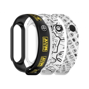 Ремінець для фітнес-браслету Armorstandart for Xiaomi Mi Band 7/6/5 Dark Yo 3 шт. (ARM77065)