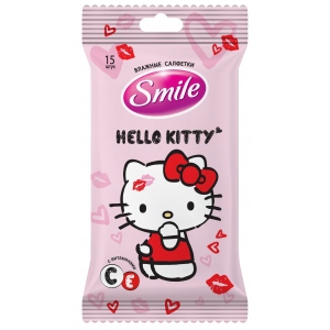 Серветки вологі для дітей Smile Hello Kitty, 15 шт. (42109721)