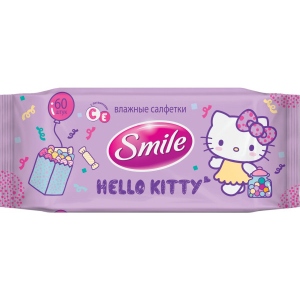 Серветки вологі для дітей Smile для всієї родини Hello Kitty, 60 шт. (42111701)