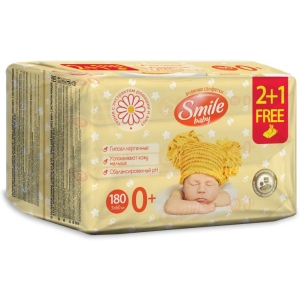 Вологі серветки для немовлят Smile Baby Мультипак Экстракт ромашки и алоэ 2 + 1, 60 шт. (42113803) офіційний сайт