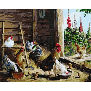 Картина за номерами Ideyka "Курятник" 40х50 см (KHO4346)