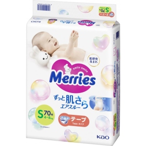 Одноразові підгузки MERRIES Розмір S (4-8 кг.), 70 шт. (438599)