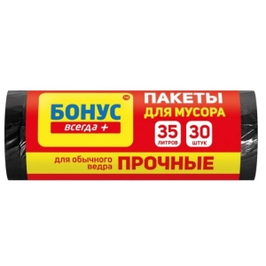 Пакет для сміття Бонус д/смiття п/е 45*55 синій 35л/30шт