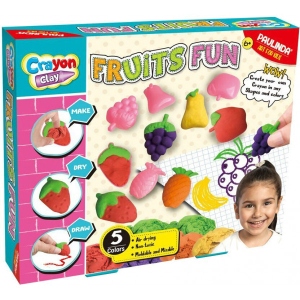 Маса для ліплення Paulinda Crayon clay 2 в 1 (маса для ліплення і олівці) «Фрукти» з розфарбуванням і аксесуарами (PL-194011)
