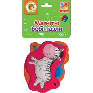 Пазли магнітні (до 2 років) Vladi Toys Слоник і зебрік (укр) (VT3208-12)