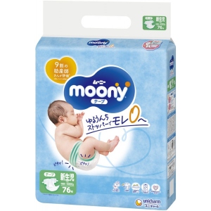 Одноразові підгузки Moony Розмір 1 (0-5 кг), 76 шт. (4903111137800)
