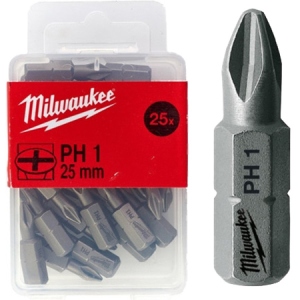 Біта для викрутки Milwaukee PH1 25 мм 25 шт. (4932399586) інтернет-магазин