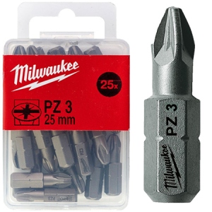 Біта для викрутки Milwaukee PZ3 25 мм 25 шт. (4932399591) в каталозі
