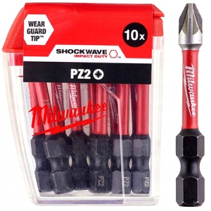 Біта для викрутки Milwaukee Shockwave PZ2 50 мм 10 шт. (4932430866)