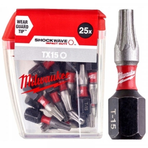 Біта для викрутки Milwaukee Shockwave TX15 25 мм 25 шт. (4932430873)
