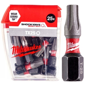 Біта для викрутки Milwaukee Shockwave TX25 25 мм 25 шт. (4932430880)
