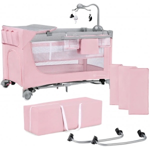 Манеж-ліжко Kinderkraft Leody Pink (KCLEOD00PNK00AC)