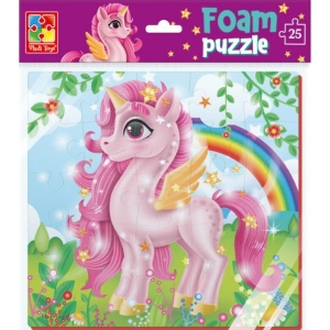 Пазли м'які (до 2 років) Vladi Toys Рожевий єдиноріг 25 ел. (VT1109-06)