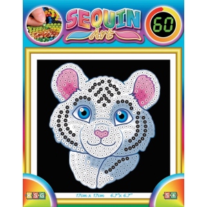 Мозаїка з паєток Sequin Art 60 Белый Тигр (SA1326)