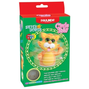 Маса для ліплення Paulinda Super Dough Circle Baby Кот з заводним механізмом Помаранчевий (PL-081177-4)