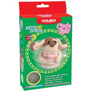 Маса для ліплення Paulinda Super Dough Circle Baby Собака з заводним механізмом Коричнева (PL-081177-6)