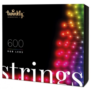 Гірлянда лінійна Twinkly Smart LED Strings RGB 600, BT + WiFi, Gen II, IP44, чорний (TWS600STP-BEU)
