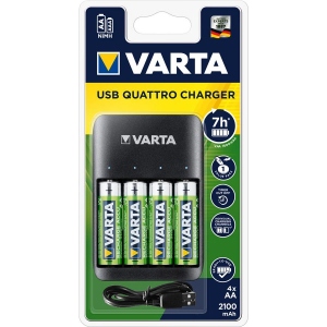 З/пристрій для акумуляторів AA/AAA Varta Value USB Quattro Charger + 4 AA 2100 mAh (57652101451)