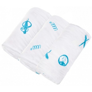 Одноразова пелюшка Matchstick Monkey Muslin 70х70 см блакитний 3 шт. (MM-LOCM-002)