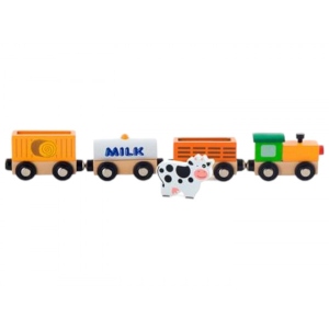 Залізнична техніка набір Viga Toys Поїзд-ферма (50821) офіційний магазин