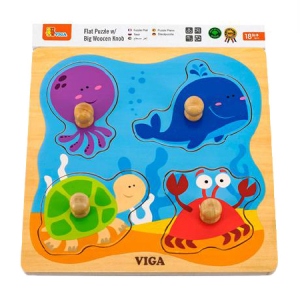 Пазли дерев'яні (3-4 роки) Viga Toys Морські мешканці (50132)