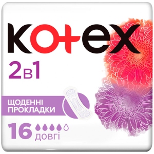 Прокладки щоденні Kotex 2in1 Extra Protect 16шт