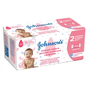 Серветки вологі для дітей Johnson’s Baby Ніжна турбота, 112 шт.