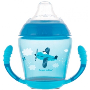 Чашка-непроливайка дитяча Canpol babies Toys блакитна з м'яким силіконовим носиком, 230 мл. (56/502_blu)
