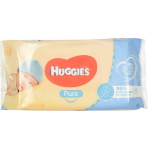 Вологі серветки для немовлят Huggies Pure 56 шт. (5029053550039) ціни