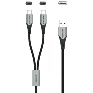 Кабель синхронізації даних Vention USB 2.0 AM - 2хType-C M, 1.0 м (CQOHF)