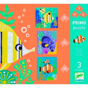 Пазли картонні (3-4 роки) Djeco "Рибки" 3 види 9х12х16 (DJ07138)
