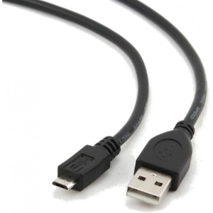 Кабель синхронізації даних Cablexpert USB 2.0 - MicroB Black 0.1m (CCP-mUSB2-AMBM-0.1M)