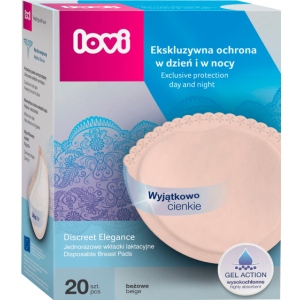 Прокладки для грудей Lovi одноразовые Discreet Elegance, 20 шт. бежевые (19/610)