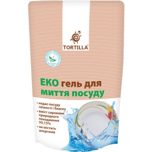 Засіб для ручного миття посуду TORTILLA ЭКО гель запаска 500мл купити