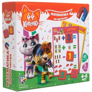 Настільна гра розвиваюча (5-7 років) Vladi Toys Математика на магнітах 44 Кота, рус. (VT5411-06)
