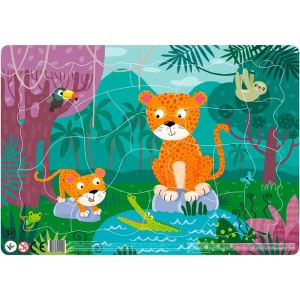 Пазли картонні (3-4 роки) Dodo з рамкою Леопарди (R300185)