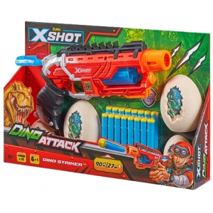 Бластер багатозарядний ZURU X-Shot DINO Striker (2 середніх яйця, 2 маленьких яйця, 16 патронів) (4860)