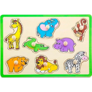 Пазли дерев'яні (до 2 років) Viga Toys Дикі тварини (50019)