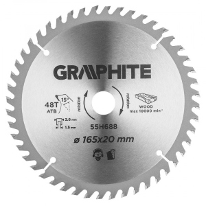 Диск алмазний GRAPHITE 165х20 мм (55H688)