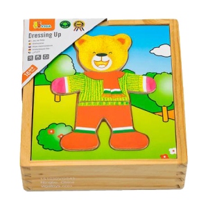 Пазли дерев'яні (до 2 років) Viga Toys Гардероб ведмедика (56401)