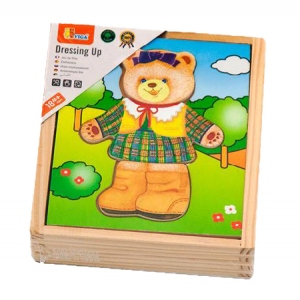 Пазли дерев'яні (до 2 років) Viga Toys Гардероб ведмедиці (56403)