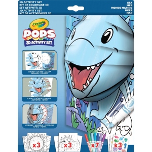 Розмальовки класичні Crayola POPS 3D ''Підводний світ'' з 7 фломастерами (04-2805)