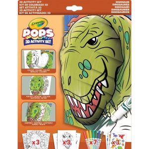 Розмальовки класичні Crayola POPS 3D ''Динозаври'' з 7 фломастерами (04-2800)