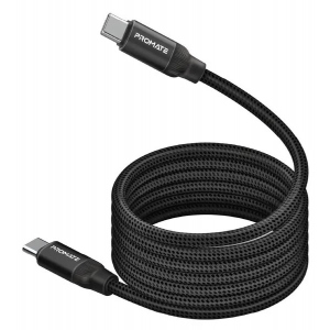 Кабель синхронізації даних Promate Type-C - USB Type-C (springy.black)